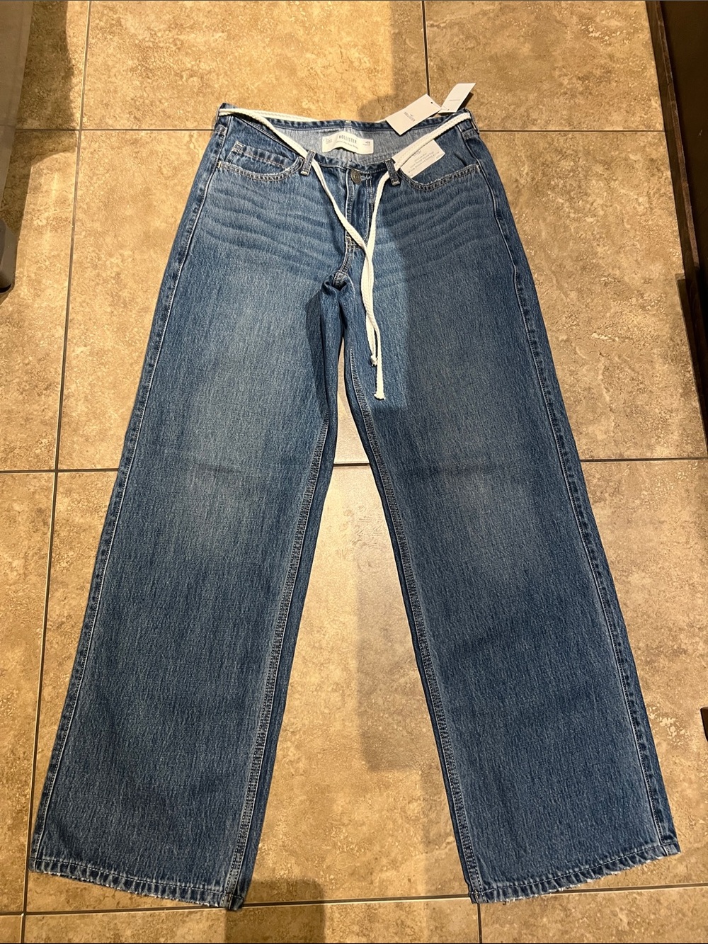 Hollister Medium Blue Wide-Leg Denim Jeans